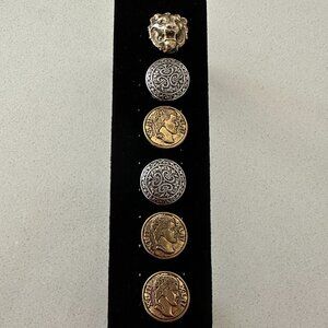 1989 Click-its Vintage Button Covers - Mismatched Lot of 6